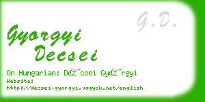 gyorgyi decsei business card